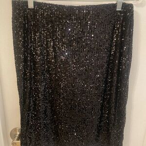 NWT Cable & Gauge Black Sequin Skirt
